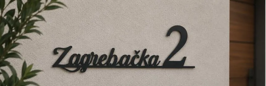 Zagrebačka 2 metalni kućni natpis