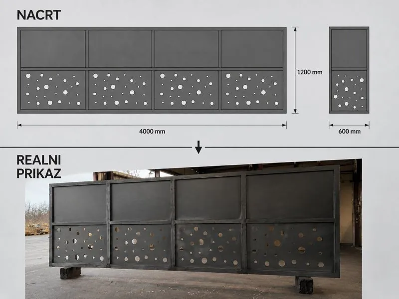 CNC rezani metalni panel za ogradu