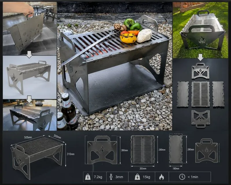 Sklopivi metalni roštilj bez vijaka